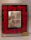 Porta Retratos Fondo Negro Con Rosas Preservadas Rojas , Con Foto Personalizada!