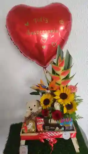 Arreglo Floral Peluche De Amor