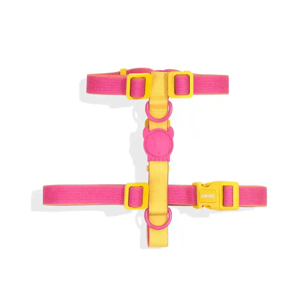 Neopro Lyra H-harnés Large Rosa Amarillo Neck 40-67cm Girth 62-107cm