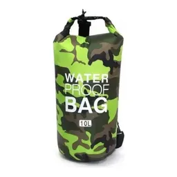 Bolsa Seca Camuflada Verde, 10 Litros, Basic