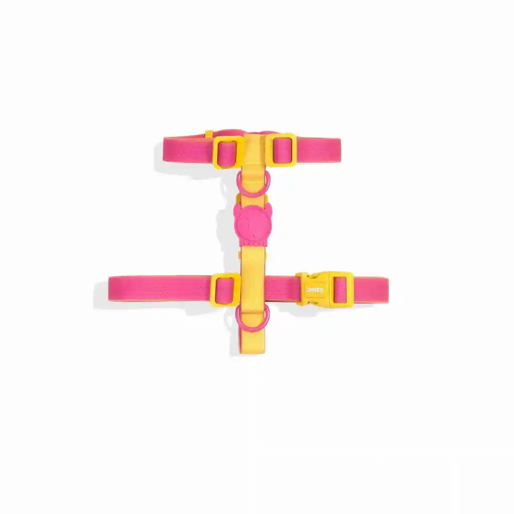 Neopro Lycra H-harnéss Small Rosa Amarillo Neck 24-38cm Girth 32-53cm