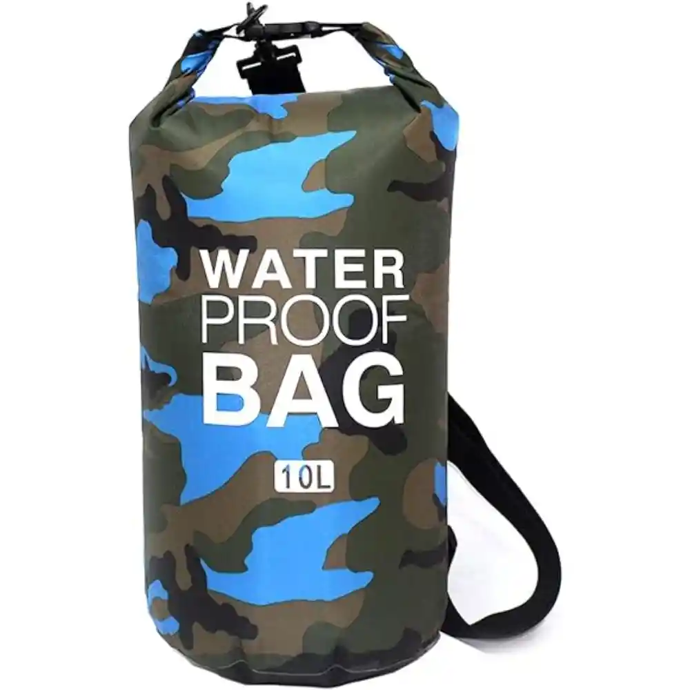 Bolsa Seca Camuflada Azul, 10 Litros, Basic