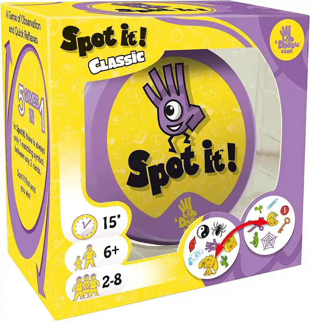 Juego De Mesa Dobble 5 En 1 Spot It Agilidad Mental Familiar