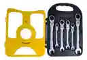 Juego De Llaves Mixtas Con Rache Chrome 7 Piezas Y Estuche