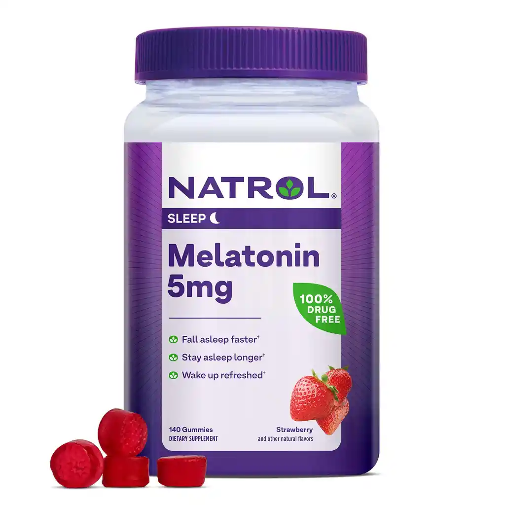 Natrol Melatonin En Gomas Sueño Prolongado Sabor A Fresa 5 Mg 140 Unidades