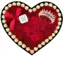 Caja Corazon Para San Valentin Grande 50 Rosas 37 Chocolates Y Corona Para La Reina