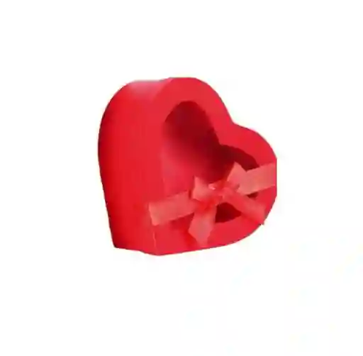 Caja De Regalo Color Rojo Pequeña Estuche En Forma De Corazon Con Tapa Transparente Y Con Cinta Roja Para Amarrarla - Ancho 21cm X Alto 8cm X Largo 19cm Amor Y Amistad San Valentin Cumpleaños Fiesta Y Decoracion