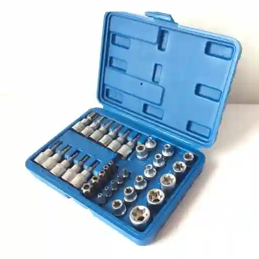 Juego De Copas Puntas Torx Herramienta Mecanica X 34 Piezas