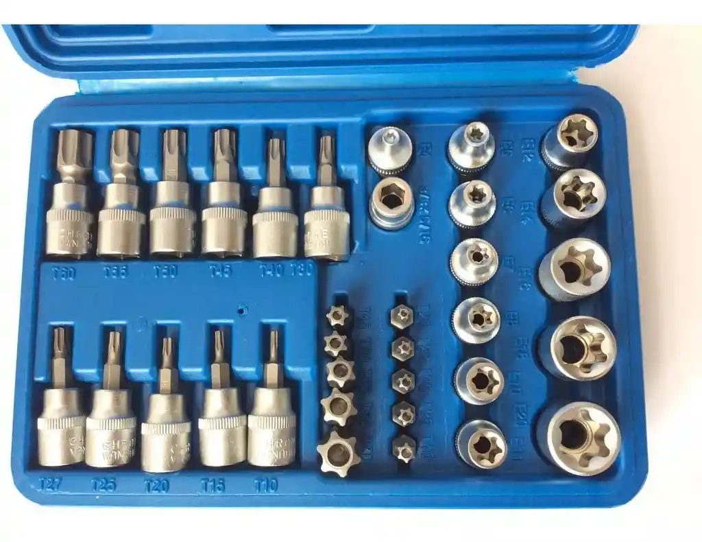 Juego De Copas Puntas Torx Herramienta Mecanica X 34 Piezas