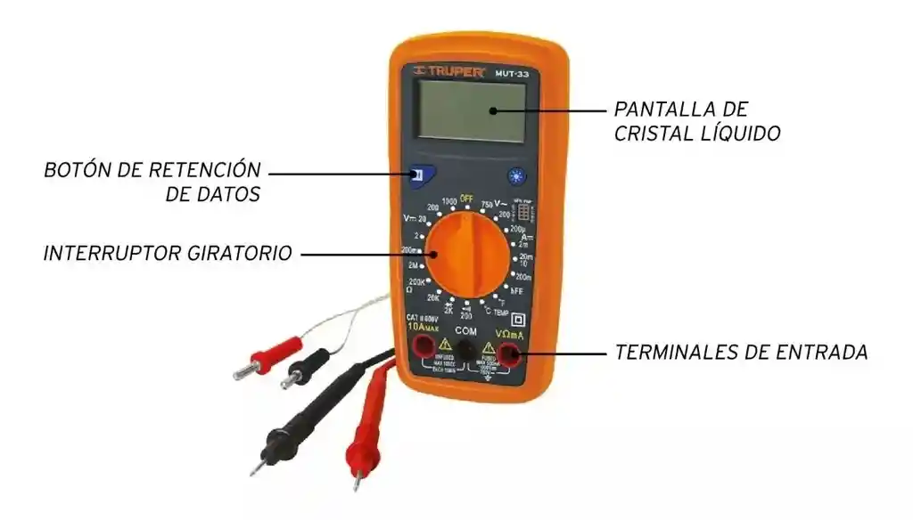 Multímetro Digital Tablero Iluminado Mut-33 - Truper