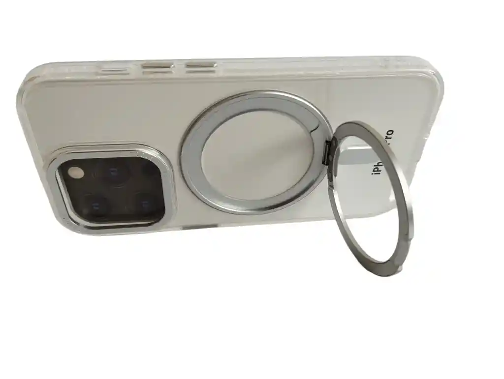 Estuche Para Iphone 15 Pro Focus Magsafe Con Soporte 360º Silver