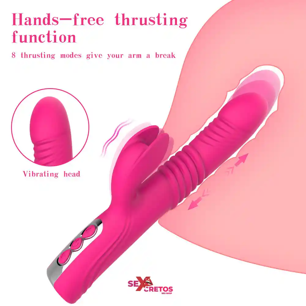 Vibrador O Juguete Sexual De Empuje Con Estimulacion Clitorial