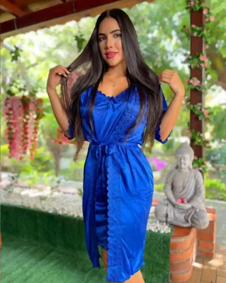 Pijama Con Bata En Satín