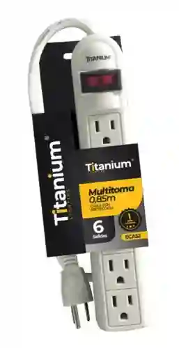 Multitoma 6 Salidas Extensión 0,85 Mts Titanium