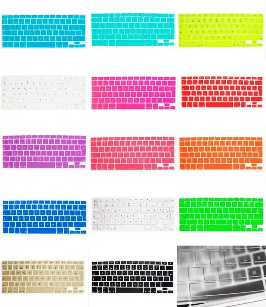 Protector De Teclado En Silicona Para Macbook Air 13 / Macbook Pro 13 En Español - Azul