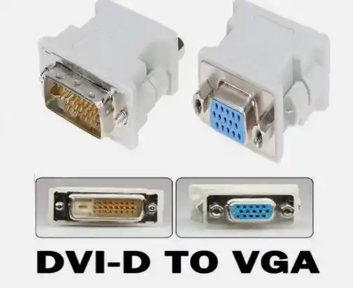 Adaptador Dvi Macho 24+1 A Vga Hembra 15 Pines Para Vídeo Pc