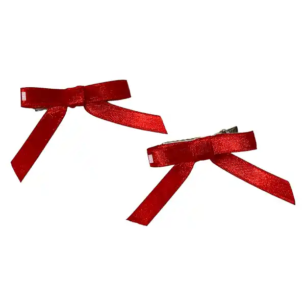 Lazos Cintas Mini Coquette Para Cabello Con Pinza Set X 2 Rojo