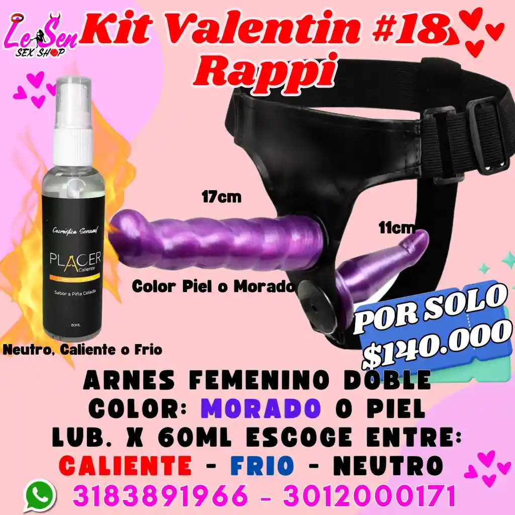 Kit San Valentin, #18, Promocion Rappi, Kit Sexual, Combo Lubricantes, Vibrador, Kit Valentin