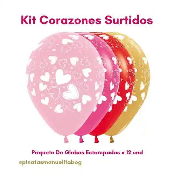 Kit Decoración San Valentin Corazones Surtidos