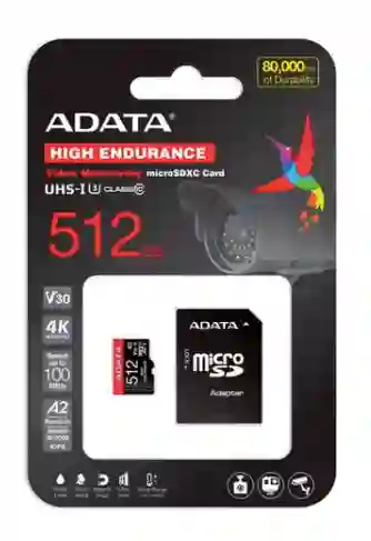 Memoria Microsd Adata 512gb Grabacion Continua Highendurance