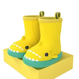 Botas De Lluvia Baby Shark Tiburón Para Niños Y Niñas Amarillo Verde 14 / 20 / 21