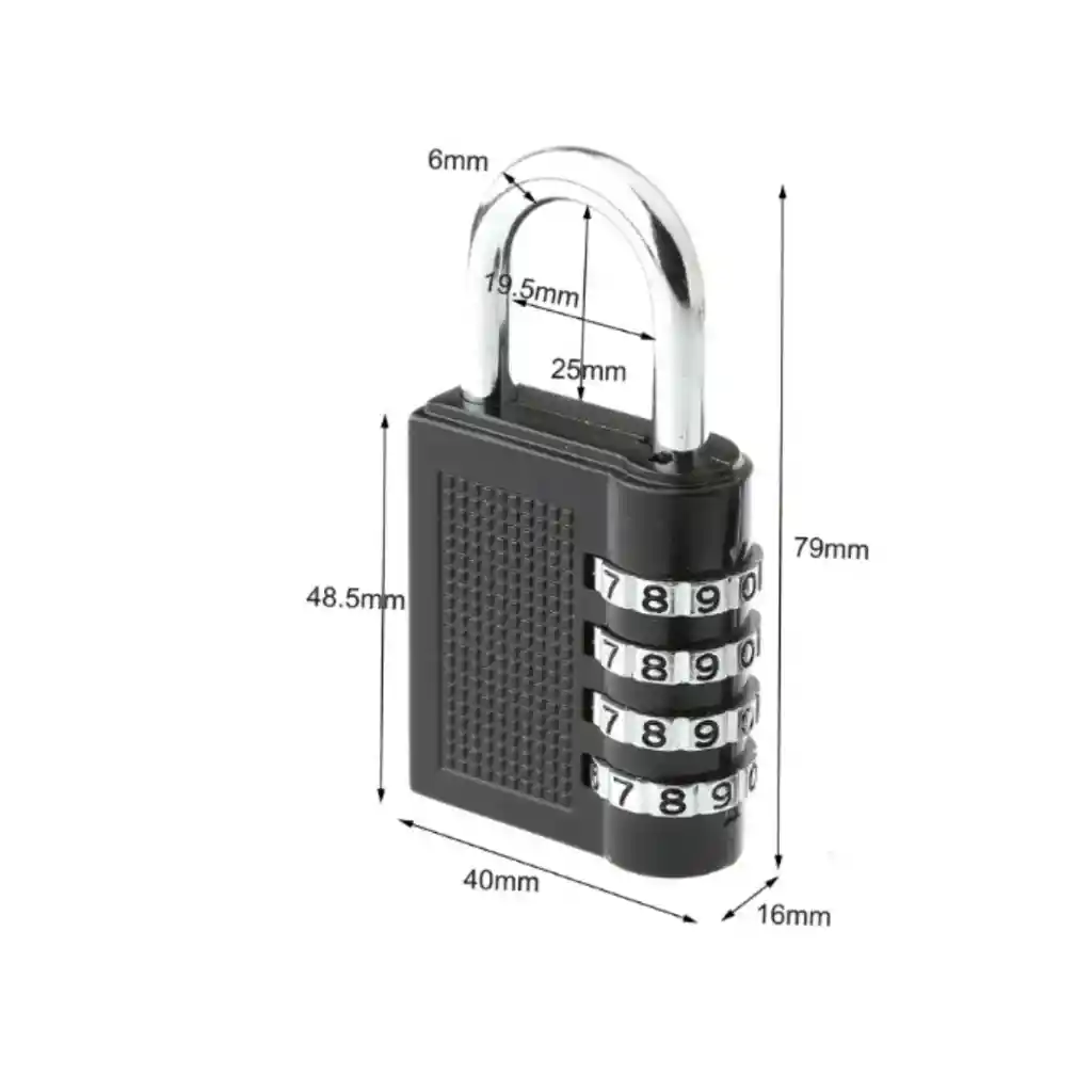 Candado De Seguridad Con 4 Combinaciones Rosado Para Maletas Puertas