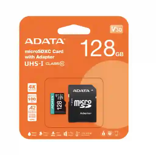 Memoria Microsd Adata 128gb 4k Premierpro Uhs-iu3 Clas10v30s