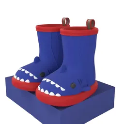 Botas De Lluvia Baby Shark Tiburón Para Niños Y Niñas Azul Rojo 14 / 16