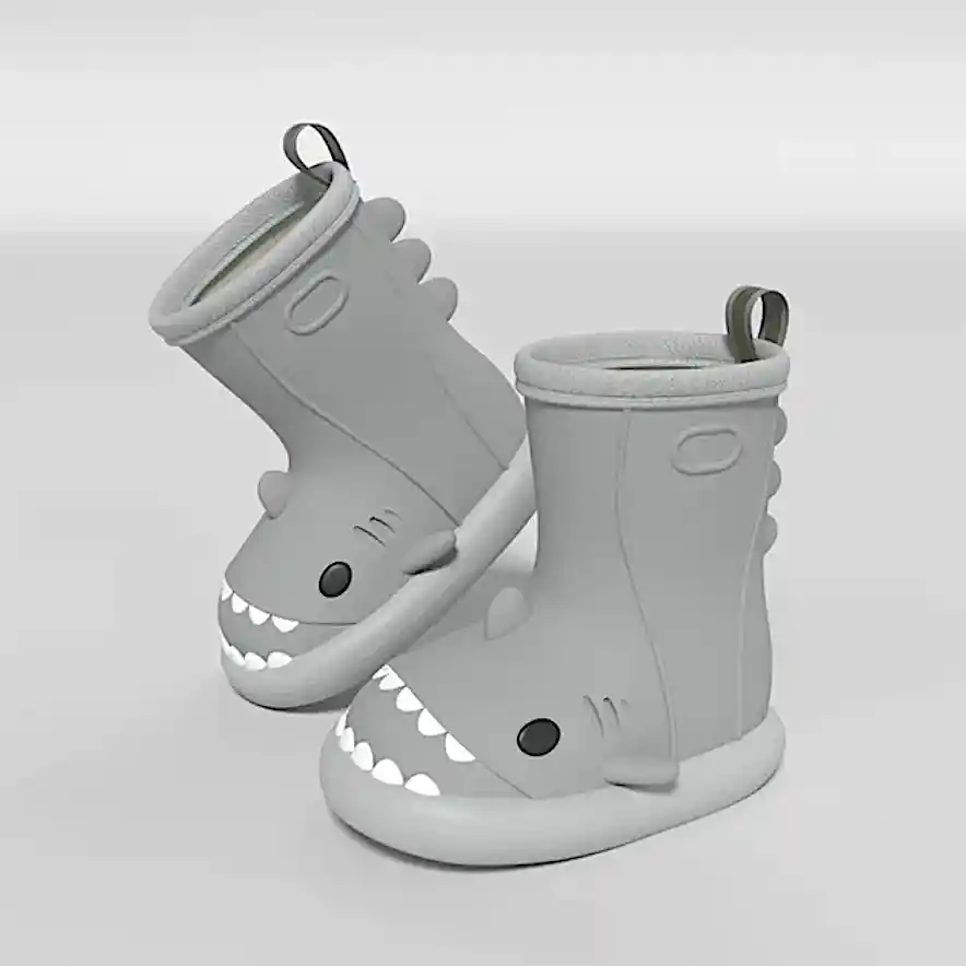 Botas De Lluvia Baby Shark Tiburón Para Niños Y Niñas Gris 14 / 15 / 16 / 18