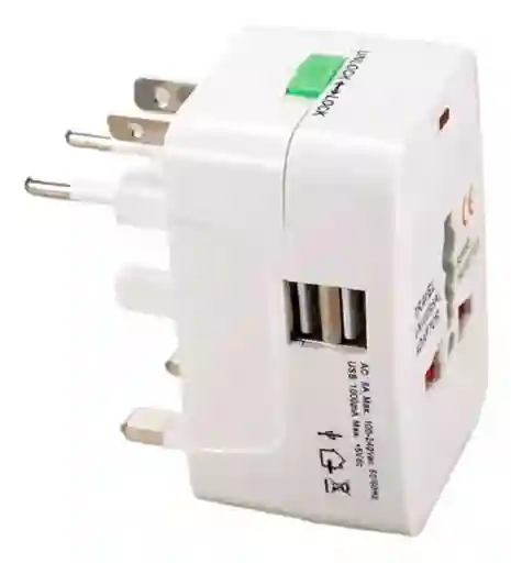 Adaptador Convertidor Enchufe Europeo Universal Viaje 2 Usb