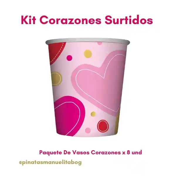 Kit Decoración San Valentin Corazones Surtidos