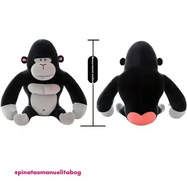 Peluche Gorila Negro Corazones