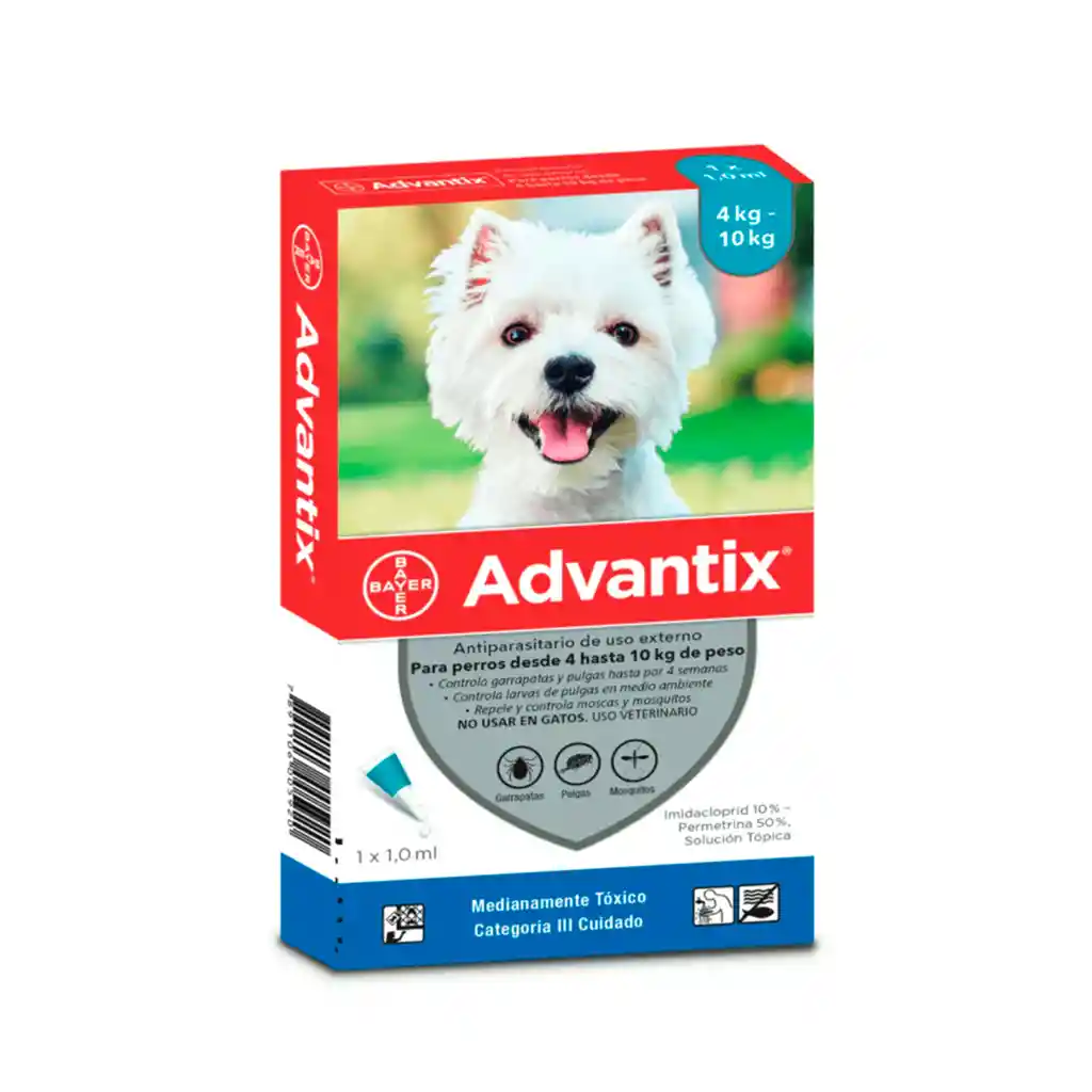 Antiparasitario Perro Advantix 4 Kg - 10 Kg