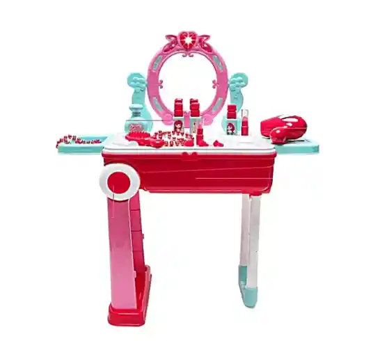 Set De Tocador Maquillaje Niñas 60cm Maleta Ruedas Infantil