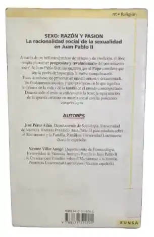 Libro Sexo: Razón Y Pasión (usado)