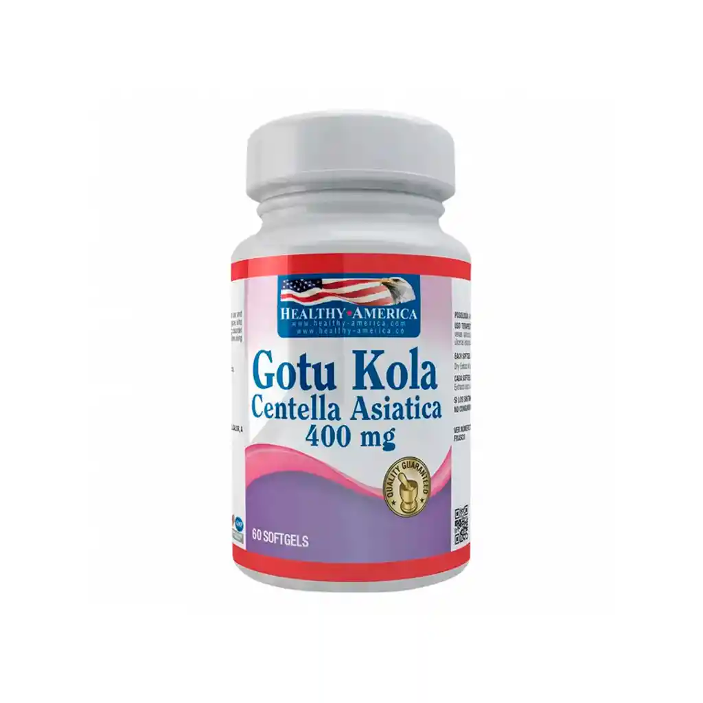 Centella Asiática Gotu Kola 400mg 60 Softgels - Healthy America