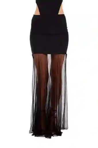 Falda Larga Raina Negro Xs