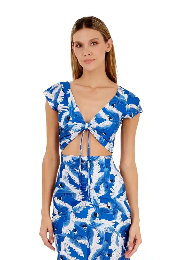 Vestido Largo Peace Estampado Azul S