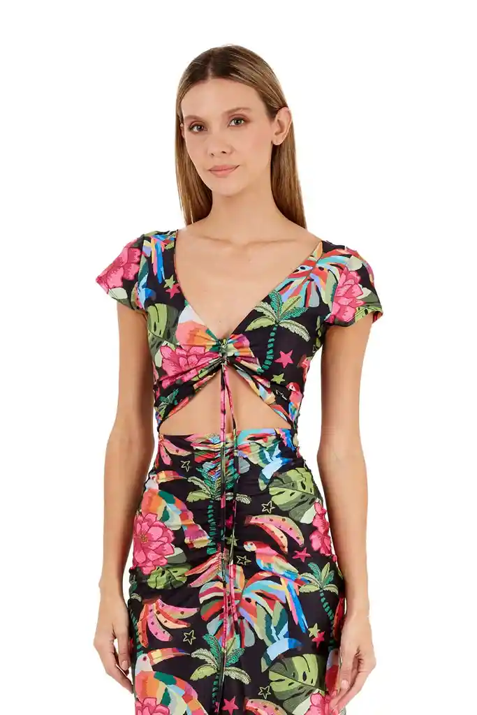 Vestido Largo Peace Estampado Negro M