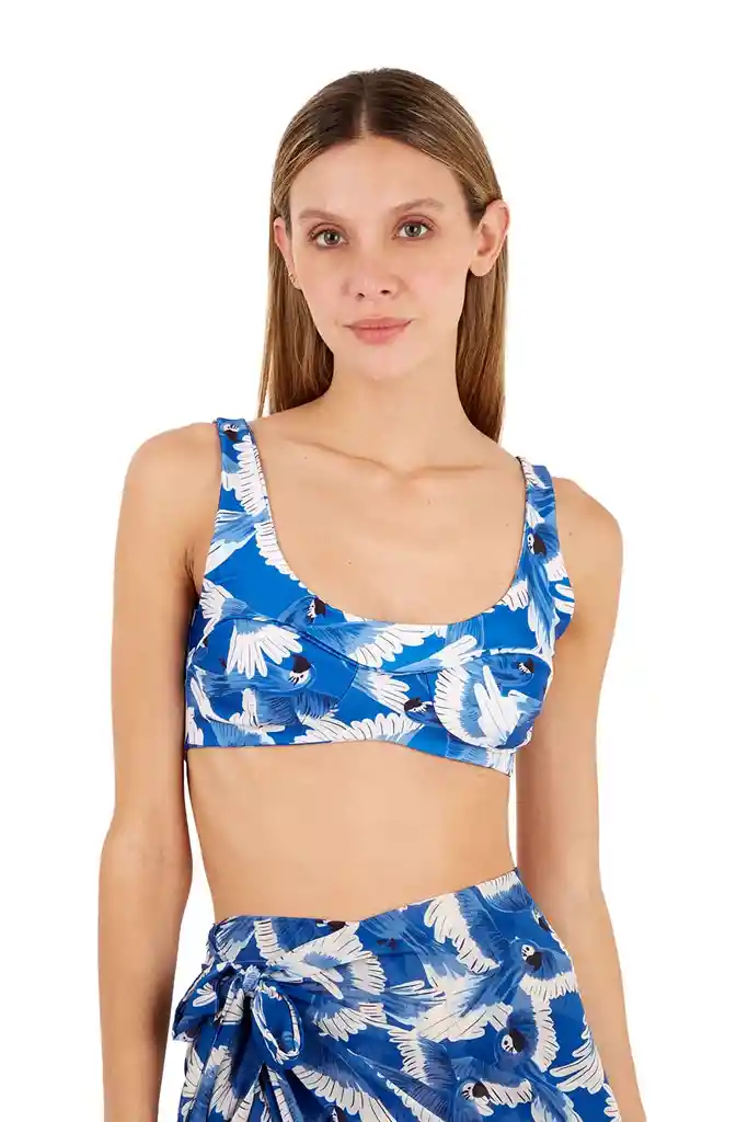 Top Stella Estampado Azul S