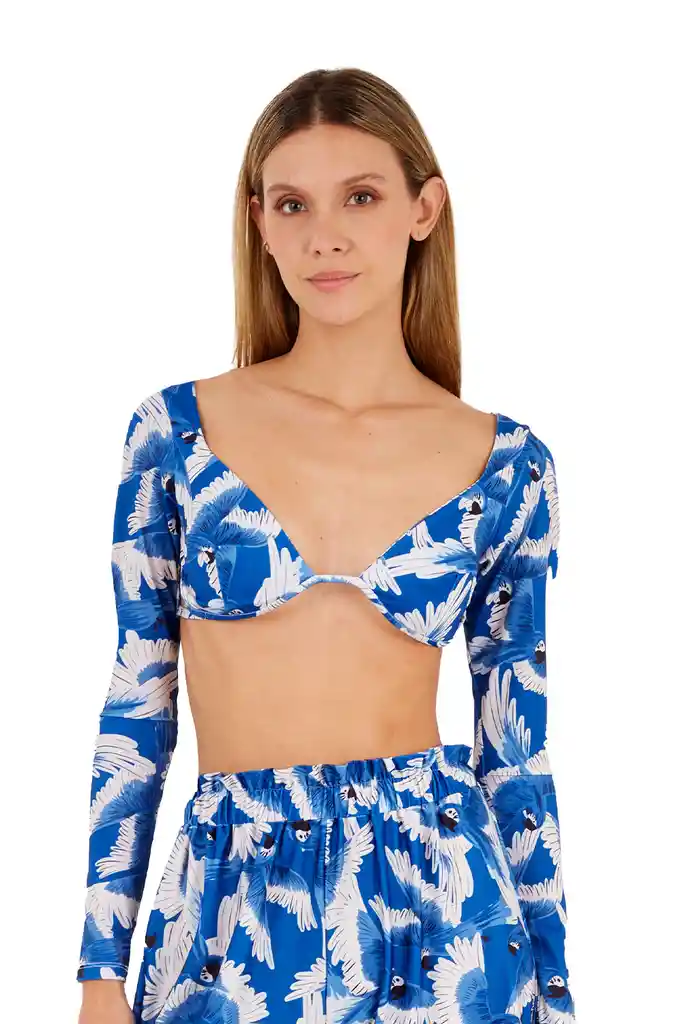 Top Renata Estampado Azul S