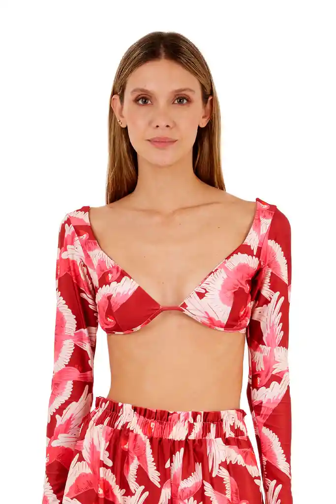 Top Renata Estampado Rojo M