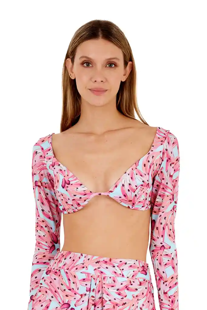 Top Renata Estampado Rosado Xs