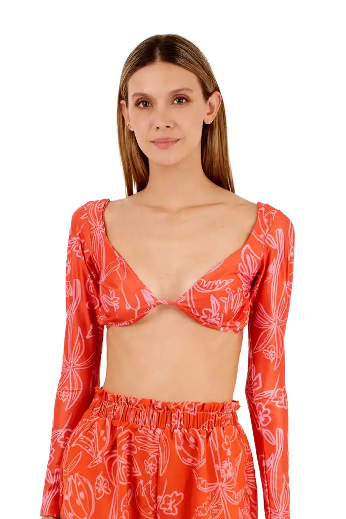 Top Renata Estampado Coral M