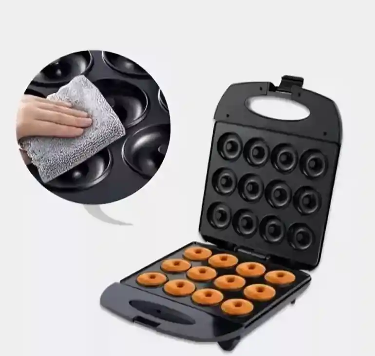 Maquina Para Hacer 12 Mini Donas Rosquillas Antiadherente Color Negro