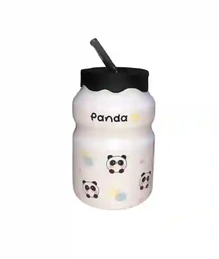 Mug Taza Pocillo Vaso Ceramica Tapa Y Cuchara Motivo Panda Con Soles