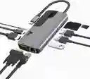 Hub Adaptador Usb-c A Vga Rj45 Hdmi Microsd Mac Ipad Windows