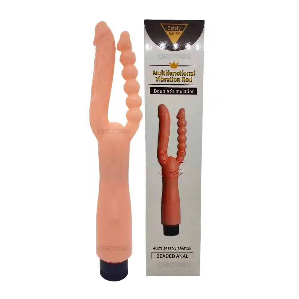 Dildo Vibrador Plug Anal Doble Estimulación Anal Y Vaginal