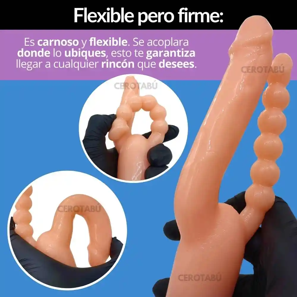 Dildo Vibrador Plug Anal Doble Estimulación Anal Y Vaginal