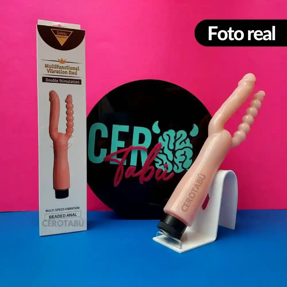 Dildo Vibrador Plug Anal Doble Estimulación Anal Y Vaginal